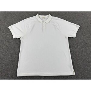 J Crew Polo Shirt Mens XL White Oarsmen Terry Cloth Toweling Shirt